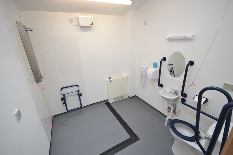 large disabled access washing room